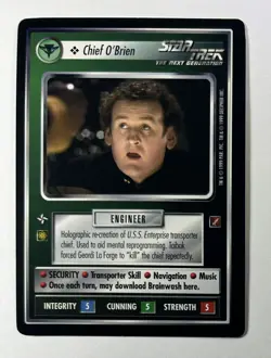 STAR TREK CCG BLAZE OF GLORY RARE CARD CHIEF O'BRIEN STCCG LP - Image 1