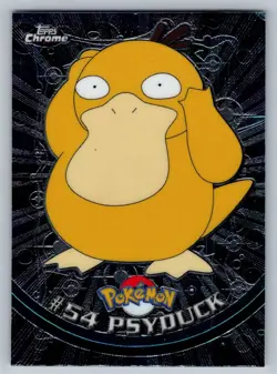 Psyduck #54 Topps Base Chrome Holo Trading Cards Series 1 Pokemon - Image 1