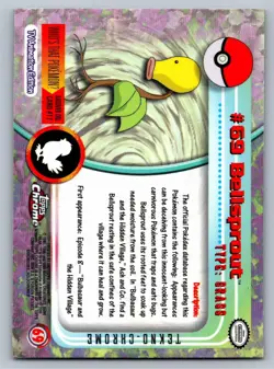 Bellsprout #69 Topps Tekno Chrome Trading Cards Series 1 Pokemon - Image 2