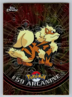 Arcanine #59 Topps Base Chrome Trading Cards Series 1 Pokemon - Image 1
