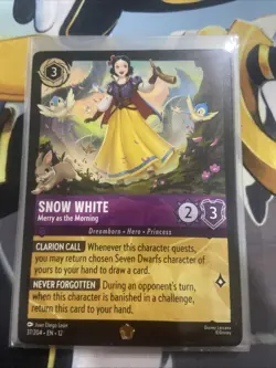 Snow White Merry as the Morning 37/204 Wilds Unknown Legendary Lorcana Card - Image 1