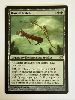 MTG - Bow of Nylea Legendary Enchantment Artifact Green English - Image 1