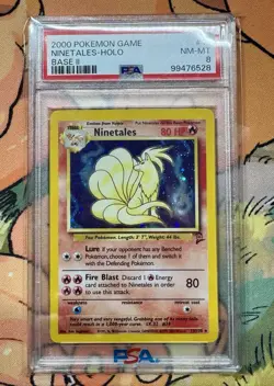 2000 POKEMON BASE SET 2 #13 NINETALES-HOLO PSA 8 - Image 1