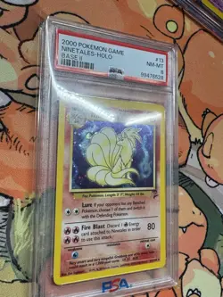 2000 POKEMON BASE SET 2 #13 NINETALES-HOLO PSA 8 - Image 3