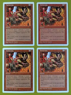 Incinerate x4 Fifth Edition 5th 4x Playset Magic the Gathering MTG - Image 1