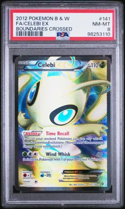 2012 POKEMON B&W BOUNDARIES CROSSED #141 FULL ART/CELEBI EX PSA 8 - Image 1