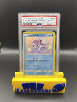 2019 POKEMON SUN & MOON HIDDEN FATES #SV8 ALOLAN VULPIX-HOLO PSA 10 - Image 1