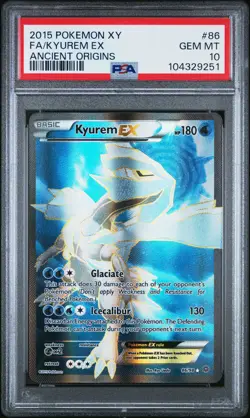 2015 POKEMON XY ANCIENT ORIGINS #86 FULL ART/KYUREM EX PSA 10 - Image 1