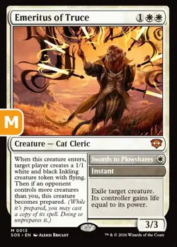 MTG Emeritus of Truce Strixhaven Mythic Creature Cat Cleric NM - Image 1