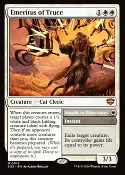 MTG Emeritus of Truce Strixhaven Mythic Creature Cat Cleric NM - Image 2