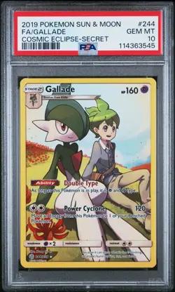 2019 POKEMON SUN & MOON COSMIC ECLIPSE SECRET #244 FULL ART/GALLADE PSA 10 - Image 1