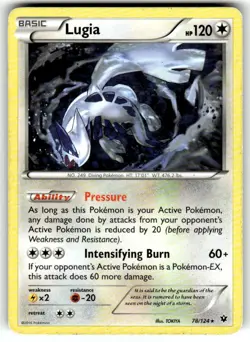 Lugia 78/124 Rare Fates Collide Pokemon Moderately Played - Image 1