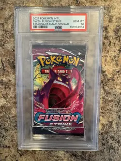 2021 Pokemon Int'l Fusion Strike Gigantamax Gengar PSA 10 Booster Pack - Image 1