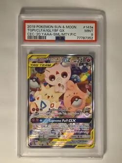 Togepi & Cleffa & Igglybuff Tag Team GX Alternate #143a/236 PSA 9 Mint Pokemon - Image 1
