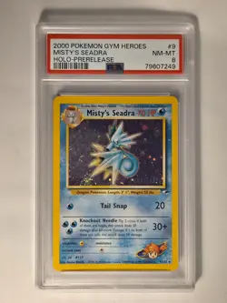 Misty's Seadra (2000) Gym Prerelease Holo #9/132 - PSA 8 NM / Mint Pokemon TCG - Image 1