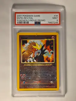 Entei (2001) Black Star 3 Movie Promo #34 Rev. Holo PSA 9 Mint Pokemon TCG - Image 1