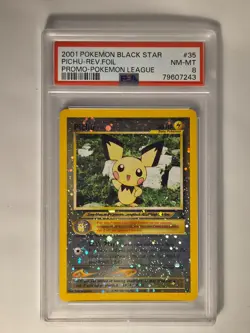 Pichu (2001) Black Star Promo League Reverse Holo #35 PSA 8 Mint Pokemon TCG - Image 1
