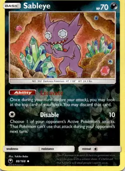 Sableye 88/168 Uncommon Celestial Storm Pokemon Reverse Holo Lightly Played - Image 1