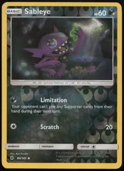 Sableye 80/145 LP Guardians Rising Uncommon Reverse Holo Pokemon - Image 1