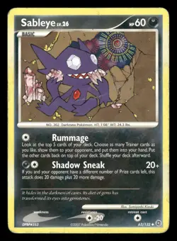 Sableye 63/132 DMG Uncommon Secret Wonders 2007 Pokemon TCG - Image 1