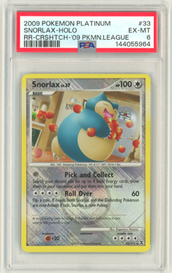 2009 POKEMON PLATINUM RISING R #33 SNORLAX-HOLO RR-CRSHTCH-'09 PKMN.LEAGUE PSA 6 - Image 1