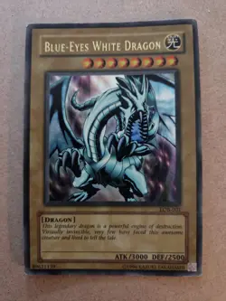 Konami Yu-Gi-Oh! Blue-Eyes White Dragon LOB-EN001 Ultra Rare Holo Unlimited - Image 1