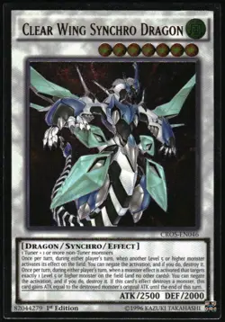 Yu-Gi-Oh! - Clear Wing Synchro Dragon 2015 CROS-EN046 Ultimate Rare 1st Edition - Image 1