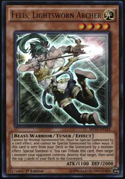 Yu-Gi-Oh! 2015 Mega-Tin Mega Pack Felis Lightsworn Archer MP15-EN123 1st Ed. - Image 1