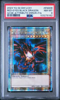 Yu-Gi-Oh! - Red Eyes Black Dragon 2023 LC01-EN006 Error Limited Edition PSA 8 - Image 1