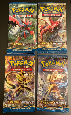 Lot of (4) POKEMON XY BREAKPOINT Sealed 10-Card BOOSTER PACKS (Art Set) - Image 1