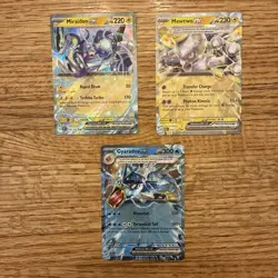 Pokemon Lot Of 3 EX Cards Scarlet And Violet Gyarados Mewtwo Miraidon - Image 1