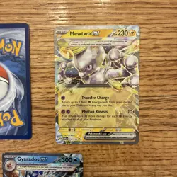 Pokemon Lot Of 3 EX Cards Scarlet And Violet Gyarados Mewtwo Miraidon - Image 4