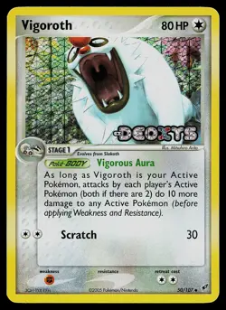 Pokemon Card - Vigoroth Stamped Deoxys 50/107 Reverse Holo - Image 1
