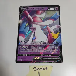 Pokemon TCG Celebrations Dark Sylveon V SWSH134 Jumbo Black Star Promo Card - Image 1