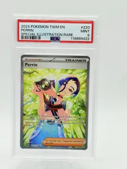 Pokemon TCG Perrin Twilight Masquerade Holo Card 220/167 PSA 9 - Image 1