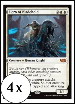 MTG - 4 x Hero of Bladehold - Tarkir: Dragonstorm - Playset 4x x4 - Image 1