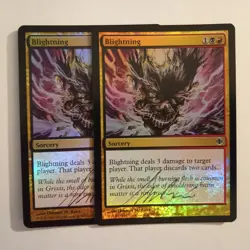 Magic The Gathering - 1x Signed Foil Blightning (mtg) Shards of Alara - 2 avail - Image 1