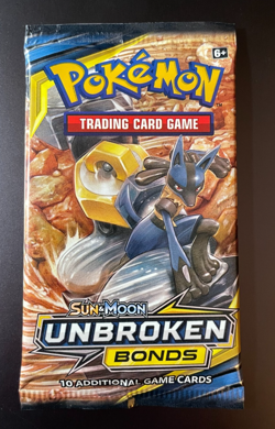 POKEMON SUN & MOON UNBROKEN BONDS Sealed 10-Card BOOSTER PACK (Lucario Art) - Image 1