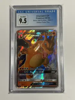 CGC 9.5 Gem Mint Pokemon Charizard GX Black Star Promo Hidden Fates Tins - Image 1