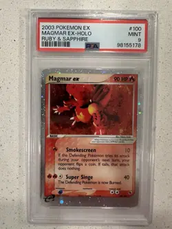 Pokemon 2003 Magmar ex 100/109 Holo Ruby & Sapphire PSA 9 - Image 1