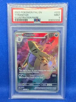 Pokemon 2023 Tyranitar 222/193 Full Art Illustration Rare Paldea Evolved PSA 9 - Image 1