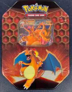 POKEMON TCG S&M HIDDEN FATES TIN CHARIZARD GX FACTORY SEALED MINT - Image 1