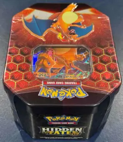 POKEMON TCG S&M HIDDEN FATES TIN CHARIZARD GX FACTORY SEALED MINT - Image 2