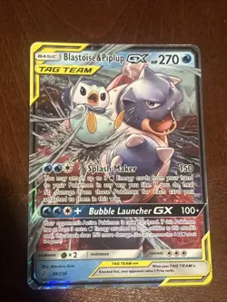 Pokemon TCG Blastoise & Piplup GX Tag Team Ultra Rare Card 38/236 NM - Image 1