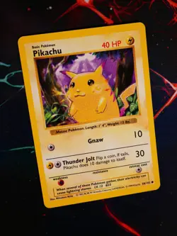 LP/MP(CD Promo)Pokemon PIKACHU Card BASE 58/102 Shadowless Yellow Cheek Glossy#1 - Image 1
