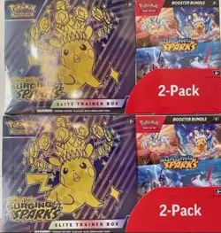 Pokemon Surging Sparks Elite Trainer Box/Booster Bundle Costco 2-Pack - Lot of 2 - Image 1