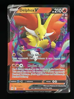 Delphox V 027/196 Lost Origin Holo Pokemon Card NM - Image 1