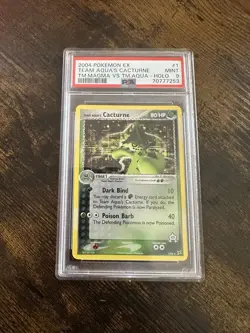Pokemon TCG Team Aqua's Cacturne Card 1/95 PSA 9 Holo Mint - Image 1