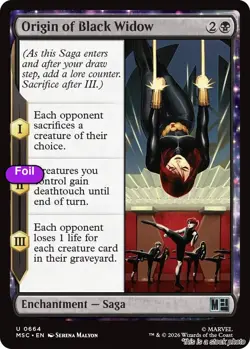 (Preorder) MTG Foil Origin of Black Widow 664 Commander: Marvel Super Heroes ... - Image 1