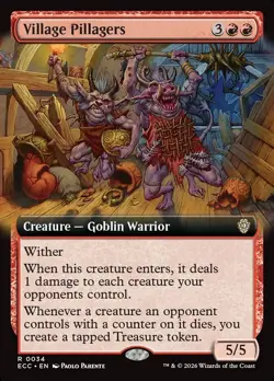 Village Pillagers ** Extended Art ** #34 - Commander: Lorwyn Eclipsed - NM MTG - Image 1